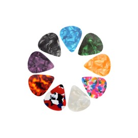 Colorful Celluloid Guitar Picks with 3 Different Thicknesses for Acoustic Guitar, Electric Guitar, Bass and Ukulele(16PCS,Random Colours)