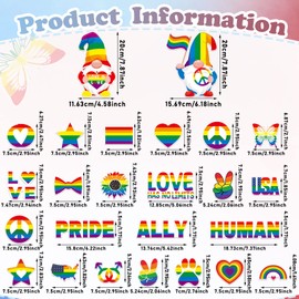 Fabbay 25 Pcs Rainbow Fridge Magnet Carnival Cruise Decor Magnetic Stickers Gay Pride Rainbow Souvenirs Gifts Refrigerator Magnets for Fridge Laptop Locker Home Decoration Accessories