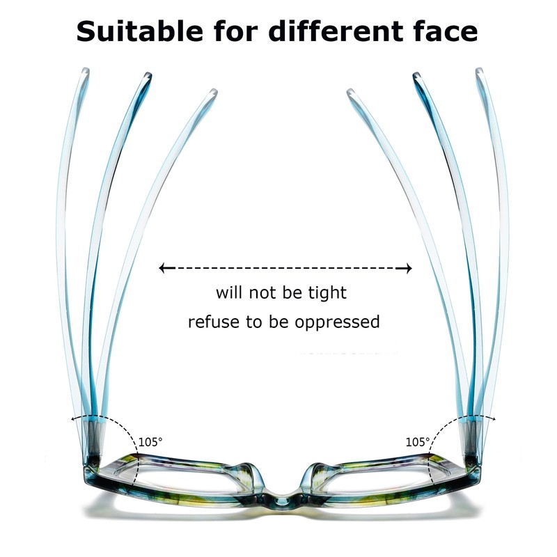 Hubeye Square Eyeglasses for Women Spring Hinged Oprah Style Readers