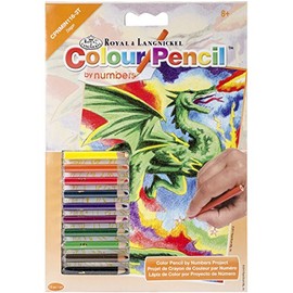 ROYAL BRUSH Mini Color Dragon Pencil by Number Kit, 5" by 7"