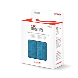 Polti Moppy PAEU0342 Kit 2 Panni in Microfibra per la Pulizia di Pavimenti e Superfici Verticali, Elevato Potere Assorbente, Lavabili in Lavatrice