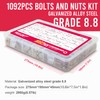 YEEZET 1092pcs M4 M5 M6 M8 M10 Metric Bolts and
