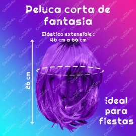 Peluca Corta Lacia Color Morado de Fantasía Accesorio para Fiestas Las De La Intuicion Color Lila GRUPO CARNAVALLIA