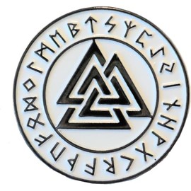 GBJUK Norse Valknut Rune Alphabet Vikings Mythology Enamel Pin Lapel Badge with Butterfly Clasp Back