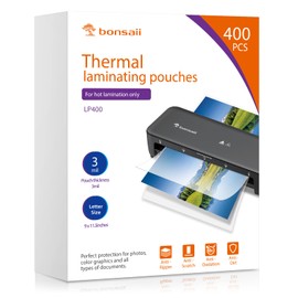 Bonsaii Laminating Sheets, 400 PCS 3mil Thermal Laminating Pouches, 9 x 11.5 inches, Letter Size, Clear and Durable, Suitable for Multiple Fields of Use-LP400