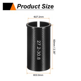 sourcing map Alloy Bike Seat Post Reducer Shim 27.2mm to 30.8mm 60mm Length Aluminum Bicycle Reducing Sleeve Conversion Seat Post Tube Adapter for Mountain Bike Road Bike City Bike