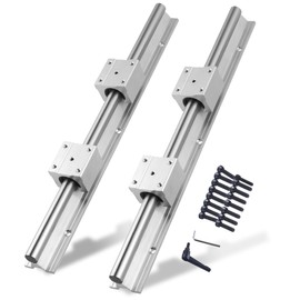 ANWOK Linear Rail 2PCS SBR20-300mm/11.8inch Fully Supported Slide Shaft Rod Guide 2 Kit for 16mm Slotted Bearings for CNC Machine