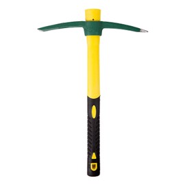 KINJOEK 15 Inch Pick Mattock Hoe, 1.4Lbs Forged Weeding Garden Pick Axe Pickaxe with Fiberglass Handle for Digging Loosening Soil, Gardening, Camping or Prospecting