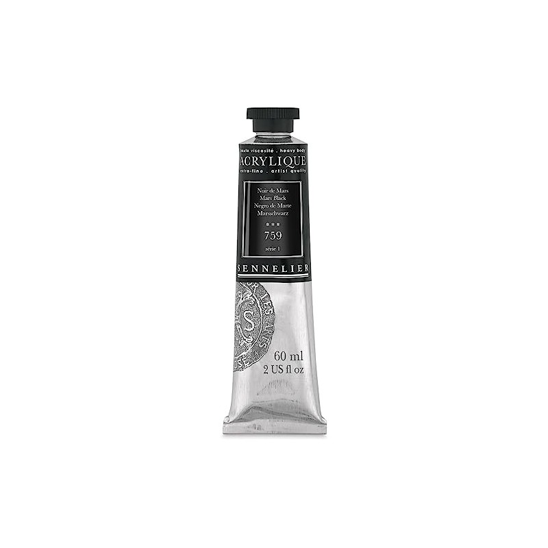 Sennelier Acrylique Acrylic Paint 60ml Tube - 759 Mars Black