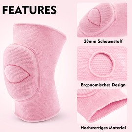 Knee Pads Volleyball Girls Kids Youth Women Men 7.8" Thick Padded Dance Knee Pad Soft Stretchy Knee Brace Breathable Knee Protector for Basketball Football Wrestling Pole Dance Yoga Knee Sleeve 1 Pair