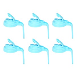 sourcing map 6 Pcs Mason Jar Pour Spout Lids with Handle 86mm Wide Mouth Flip Cap Airtight Pour Lids Seal Leak-proof Cover for Drinking Canning Jars Pouring Leak-proof, Blue(150mm Height)