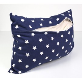 GIRAFFENLAND Lavender Pillow 30 x 20 cm, Stars Blue + Organic Natural Inlet, Organic Lavender Blossoms, Scented Cushion, Herb Cushion