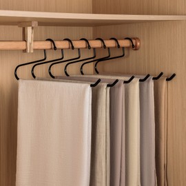 VASLIM 8 Pack Blanket Hangers Heavy Duty Black Vinyl Coated Nonslip - Great for Quilts, Comforters, Table Cloths, Towels, Sleeping Bags,Drapery and bedspreads(Black/Black)