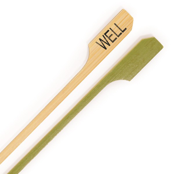 BambooMN Brand - Well Steak Doneness Marking Bamboo Paddle Picks