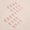 Cubahop 24 Pieces Almond Nude Gradient Nails Full Cover Gold
