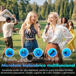 Micrófono Inalámbrico Profesional Para Karaoke Dinámico 2pcs Kinwodon, Micrófono Inalámbrico Dual Recargable Dinámico De Mano Para Karaoke, Canto, Bodas, Dj, Fiestas, Discursos, Iglesias