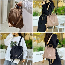 SIRDIKA 3-Way Crossbody Oxford Cloth Bag - Anti-Theft Multi-Purpose Large Capacity Oxford Cloth Lightweight Shoulder Bag (Brown)