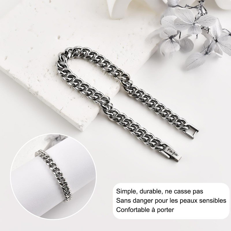YOGRASS Cuban Bracelet (fr), Stainless Steel
