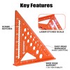 6-in-1 Carpenter Square 7 inch, Aluminum Rafter Square, Multi-Purpose Carpenter