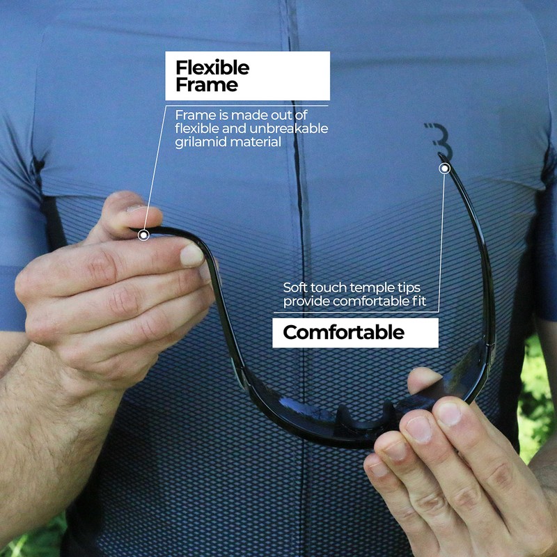 BBB Cycling Sports Glasses with 3 Interchangeable Lenses Lightweight Sunglasses