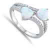 White Simulated Opal Infinity Heart Promise Ring .925 Sterling Silver
