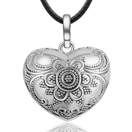 EUDORA Harmony Ball Necklace Vintage Heart Chime Bola Pendant for Pregnancy Women