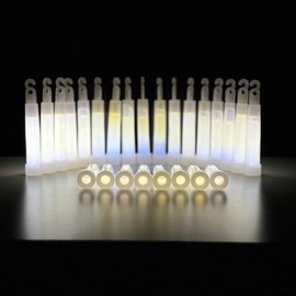 Power Glow Lights 4 Inches - Pack of 25 White (Length 10 cm Diameter Approx. 1.5 cm)