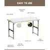 FanttikOutdoor 4ft Portable Folding Table, One-Handed Height Adjustment, 4 Heights,