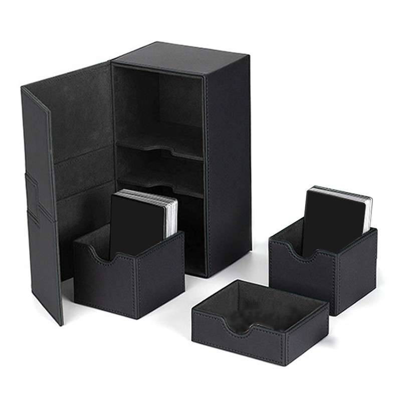 Card Deck Box with 3 Drawers Large Capacity Magnetic Closure
