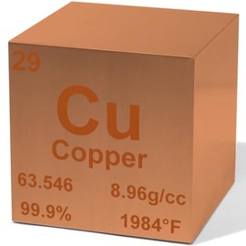Heavenly Metals 1"" Copper Metal Density Cube - 99.9% Pure Element for Chemistry, Great for Scientific Collection, Education and Unique Gift