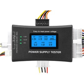 PC Power Supply Tester ATX Power Supply Tester for PC, 20/24 4/6/8 Pin 1.8 Inch Digital LCD Screen with Buzzer Alarm for ATX/BTX/ITX/TFX/IDE/HDD/SATA/BYI Connections
