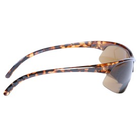 Mass Vision 2 Pair of Unisex Bifocal Sport Wrap Sunglasses - Outdoor Reading Sunglasses (Black/Tortoise, 1.25)