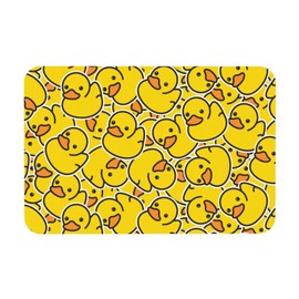 Jbofyee Cute Rubber Ducks Bath Mat Rugs 15.7x23.6 in, Yellow Cartoon Ducky Diatomaceous Earth Bathroom Rug Rubber Non-Slip Absorbent Bathroom Mat for Bathroom Kitchen Floor, Tub and Shower Sink