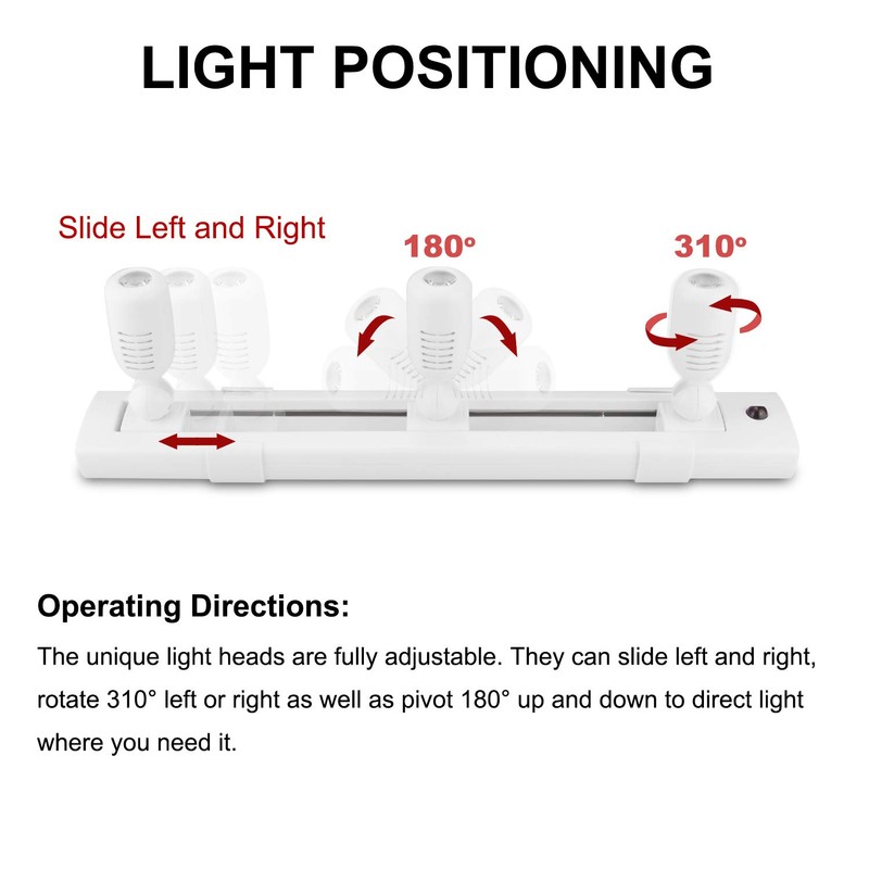 HONWELL Track Lighting LED Spotlights with 3 Rotatable Lights Heads,
