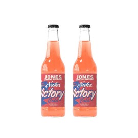 Jones Soda Co. Special Release Nuka Cola Victory | Fallout Merchandise | Cane Sugar Soda | Craft Soda Pop | Soda Soft Drinks | Glass Bottle Soda | Peach & Mango Flavor | (2 Bottles)
