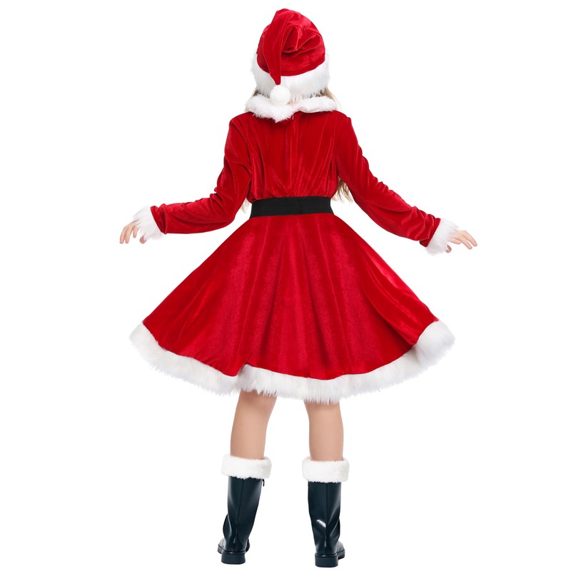 Doxrmuru - Disfraz de Papá Noel rojo para niñas de