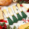 Christmas Tree Spreader Knife Set, Gold Stainless Steel Butter Knives,