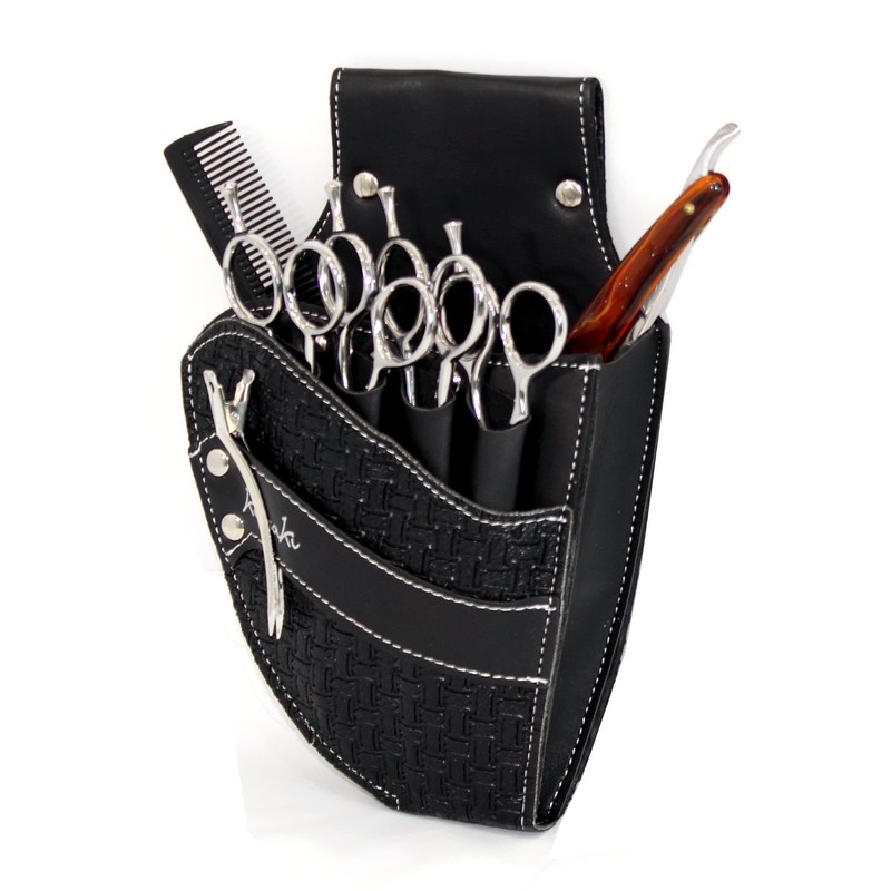 Hairdressing Scissor Pouch by Kassaki Black Check Tool Belt Bag