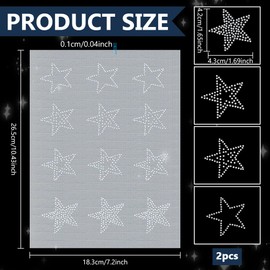 FINGERINSPIRE 24 Pcs Stars Pattern Iron on Crystal Rhinestone Decals 42x43mm Stars Rhinestone Transfer Rhinestone Iron on Hotfix Transfer Rhinestone Transfers Patches for Clothing