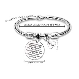 Niece Bracelet Inspiration Gift for Niece Women Girl Bracelet Birthday Christmas Graduation Gift