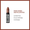 Ruby Kisses Lipstick, Matte Finish, Long-Lasting, Highly Pigmented, Smooth Apply,