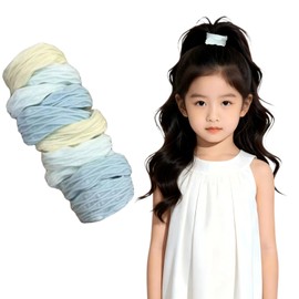 VIPMOFAN 子供用 マリンカラーヘアゴム 10本セット 高弾力 跡がつきにくい 滑り止め ヘアアクセサリー(8# ミストブルー系（10 本/箱）)8#