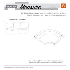 Classic Accessories Veranda Water-Resistant 46 Inch Patio Curved Sofa Sectional Cover