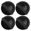 4 Pcs Self Adhesive Floor Door Stoppers,Black Stainless Steel Half