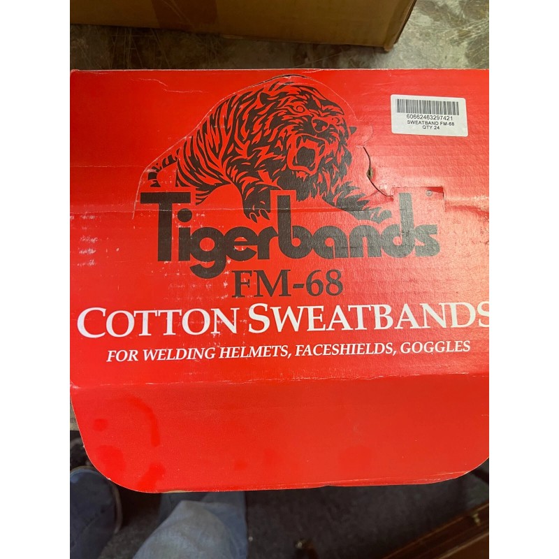 Tigerbands FM-68 Cotton Sweatbands for Welding Helmets, Faceshields, Goggles