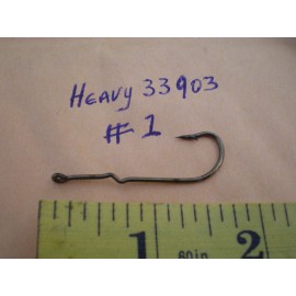 Mustad 50 PCS HEAVY DUTY 33903 #1 LONG SHANK SPROAT KINK/FLY TYING FISHING HOOKS/BRONZE