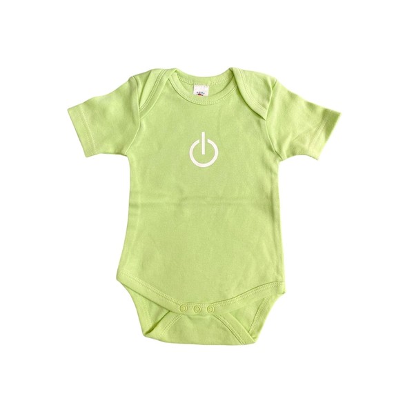 Miniblings Baby Bodysuit Shortsleeve Handmade Hand-Printed green On Off Button