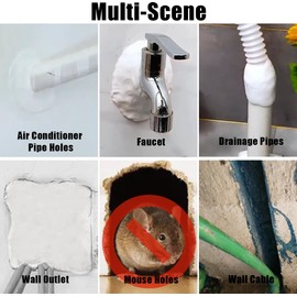 White Waterproof Duct Seal Putty (3 pcs), Moldable Plumbers Putty and Sealing Clay for Indoor & Outdoor Use – Quick Mending for Air Conditioning Holes, Drain Connections, Ideal for Wall Hole Repairs