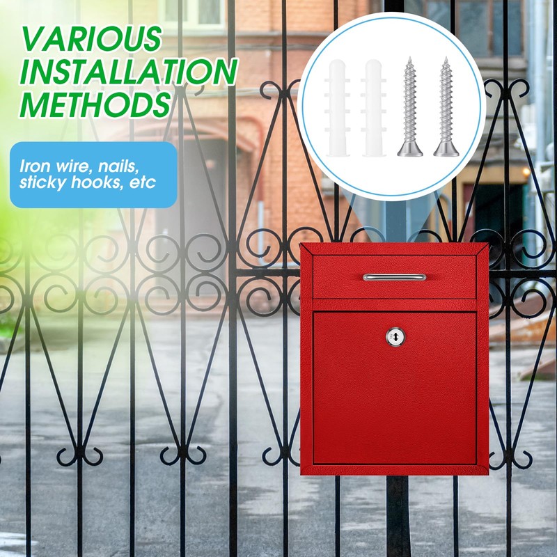 Yaocom Locking Mailbox with Key for Outdoor Large Wall Mount