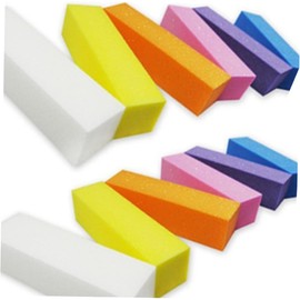 Ipetboom 10Pcs Random Color Nail Buffer Sponge Blocks Manicure Nail File Buffing Tool for Home Pedicure